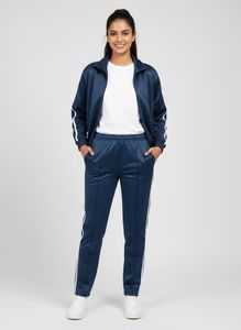 Unisex Classic blue Track Jacket with White Stripe