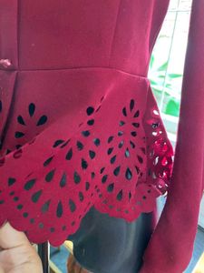 Chic Burgundy Peplum Top