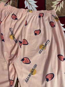Cute Strawberry Print Pajama Set