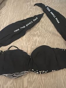 Stylish Mix-Print Silk Bikini/Bandeau Top