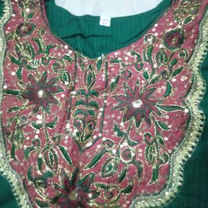 Kids Green Kurta Set with Dupatta