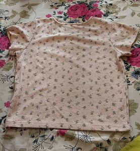 Cute Floral Print Square Neck Top