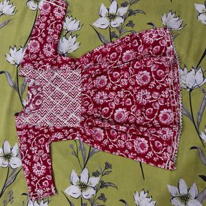 Beautiful pink Floral Print Kurta Set