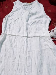 Branded White Maxi Dress. Has Beautiful Design On The Neck And Bottom Portion. Extremely Soft Material.
