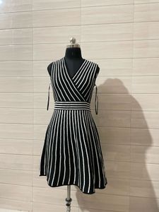 Calvin Klein Chic Striped Knit V-Neck Dress