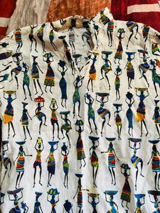Unique Printed Short Sleeve Kurti