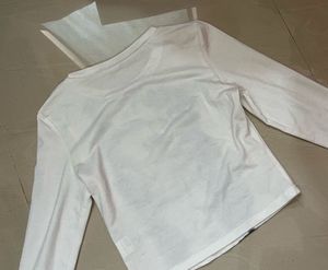 White Long Sleeve Cat Print Top