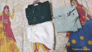 Boys Festive chikankari Kurtas combo with 1pajama