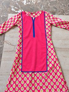 Chic Pink Printed Kurta