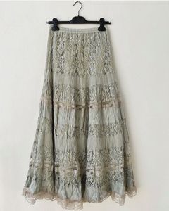 Whimsical lace tiered skirt