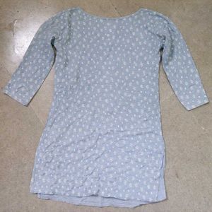 Light Blue Floral Print Kurta