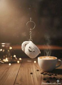 Cute Crochet Coffee Cup Keychain