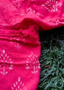 Pink&amp;White Jacket Styled (attached) Printed Kurti