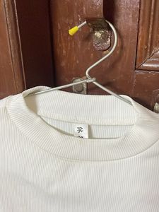 Ribbed White T-Shirt