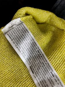 Lime Green Sparkly V-Neck Sweater
