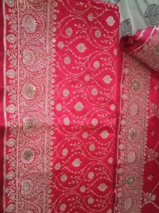Red Banarasi jaal butti Silk Saree