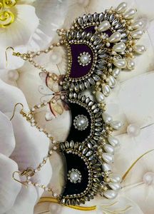 New Party Wear Earrings Colour Black &amp; Purple