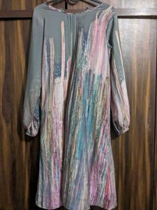 Abstract Print Long Sleeve Dress