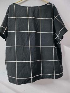 shein oversized checkered top