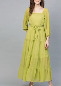 Lime Green Tiered Maxi Dress new