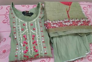 Today offer only @299 Kurta set sea green