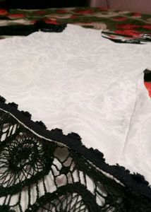 Stylish Black &amp; light cream Lace Kurta