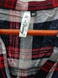 Red &amp; Blue Plaid Button-Up Tunic