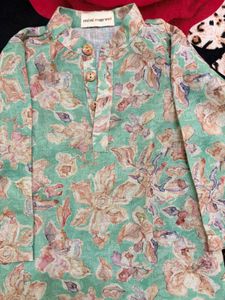 Elegant Floral Kurta with Pants Set