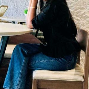Stylish Black Peplum Shirt