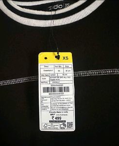Black Cropped Top with Contrast Stitching