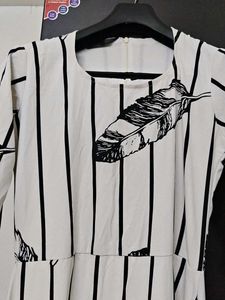 White Black Printed Maxi Dress