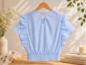 Light Blue Swiss Dot top