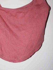 Pink Corset-style Tank Top