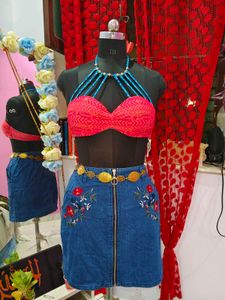 stone embellished bikini top