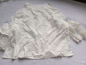 White Ethnic Blouse with Lace Sleeves