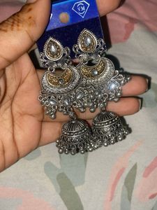 Stylish Oxidized Jhumka Earrings