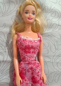 Doll in Pink Floral Dress