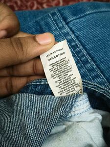 Blue Denim Cargo Pants