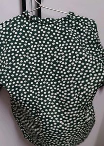 Green Floral Button-Up crop Top