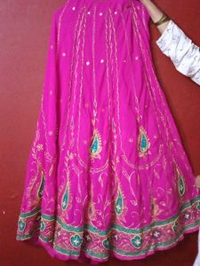 Vibrant Pink Embroidered Ethnic Skirt