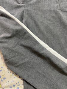 Grey Zara Trousers With White Stripe In Side