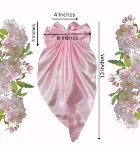Satin Long Tail Hair Bow  Clip