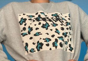 Grey Leopard Print Sweatshirt