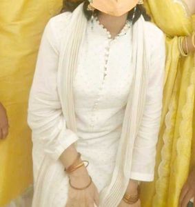 🤍Kurta Set ✨white and golden