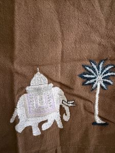 Men's Brown Embroidered Palm Tree Shirt
