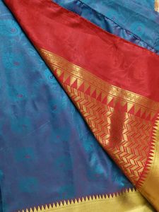 Blue Silk Saree with ready blouse