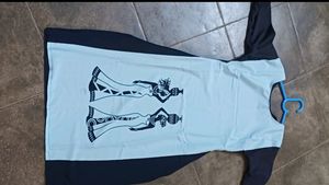 Light Blue Threads Top Kurti