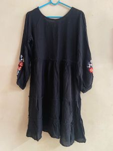Embroidered Tiered Mini Dress