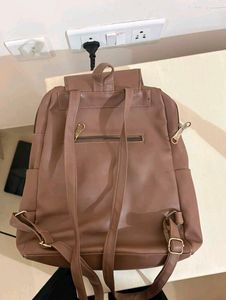Stylish Brown Faux Leather Backpack