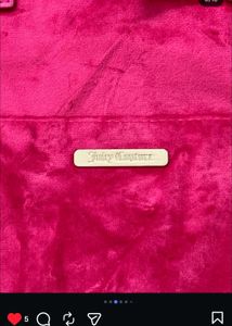 juicy couture Hot Pink Velvet Bow Tote Bag